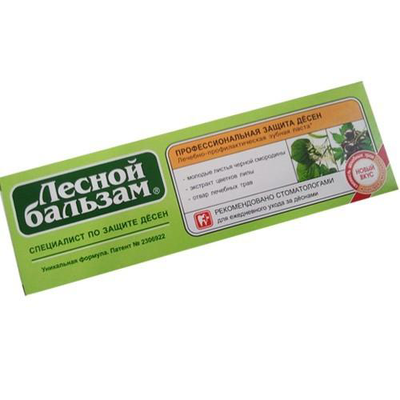 Зубная паста Лесной бальзам с экстрактами листьев черной смородины и мяты на отваре трав туб. 150 мл пач. картон.1