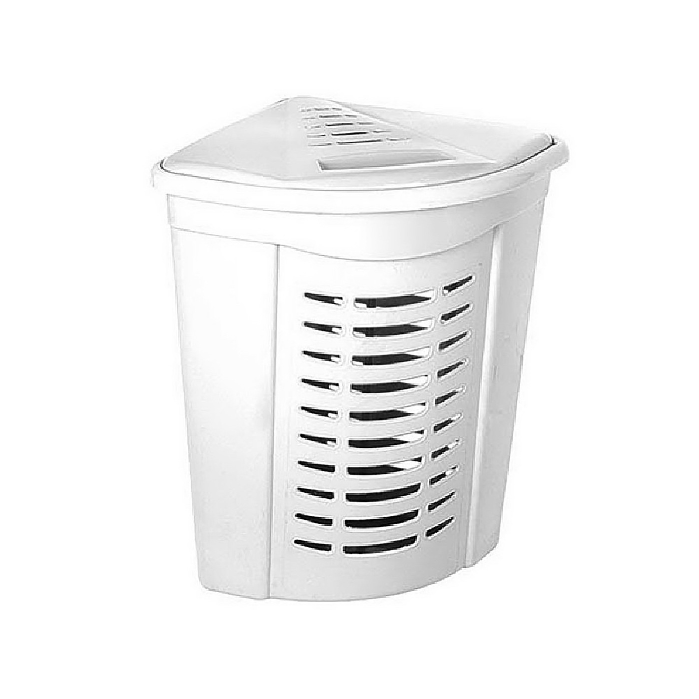 Корзина для белья ПОЛИМЕРБЫТ С299  угловая белая 45 л