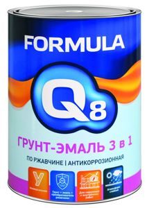 Грунт-эмаль FORMULA Q8 3в1 по ржавчине серая 0,8/0,9 г