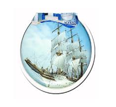 Сиденье д/ун. "Океан" мягкое кремовый с рисунком