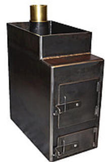 Печь банная Крот 8мм с приварным баком с лев баком