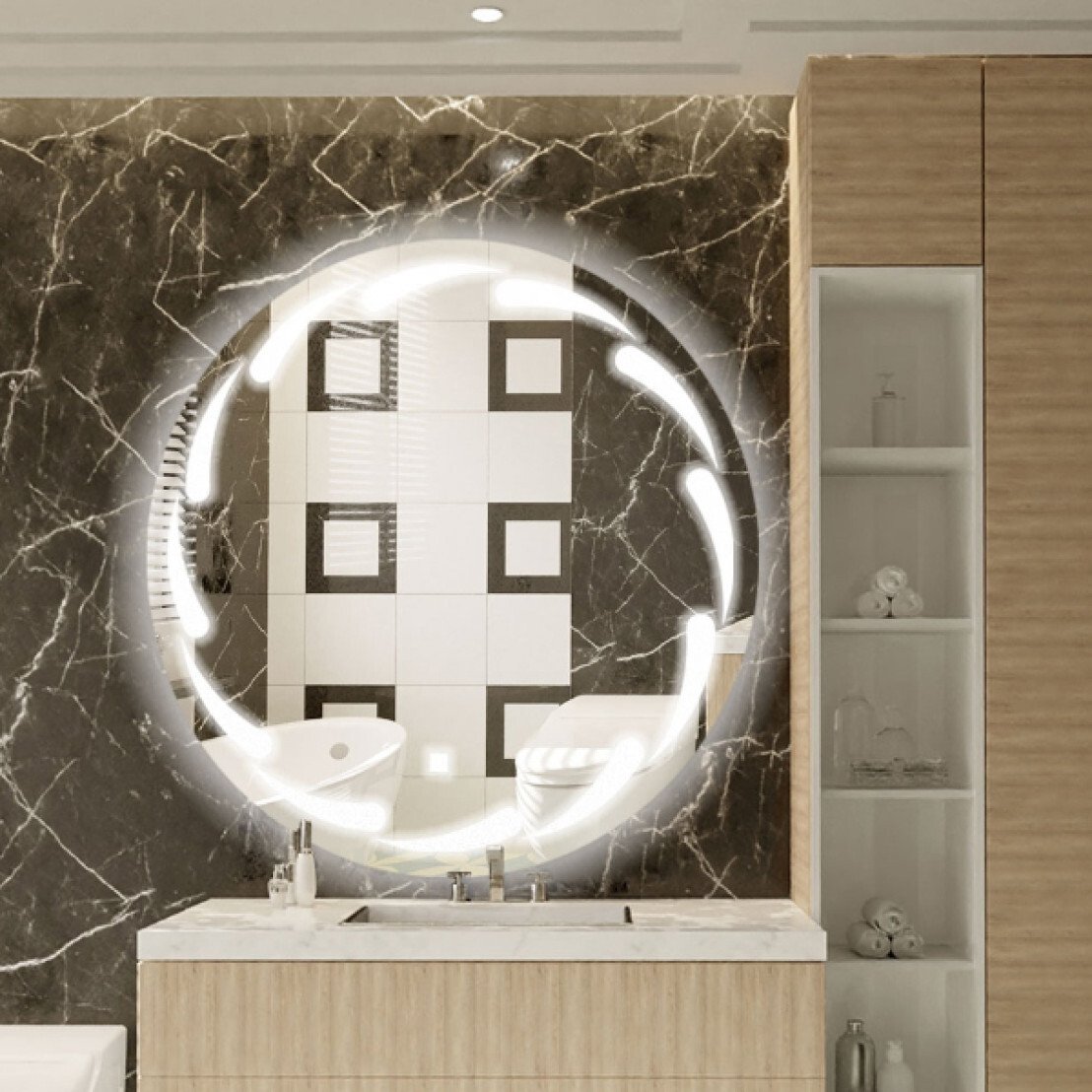 Зеркало 70*70см с LED-подсветкой круглое BZ-BS-LED010