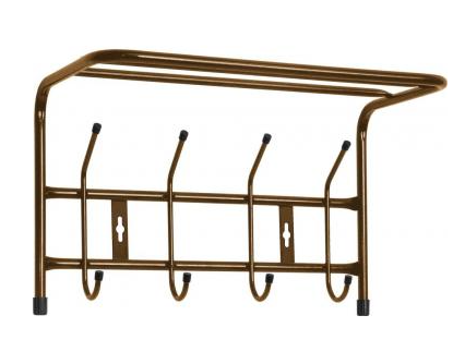 Вешалка НИКА настен. 4 крючка с полкой метал. медный антик (арт. ВП4/А)