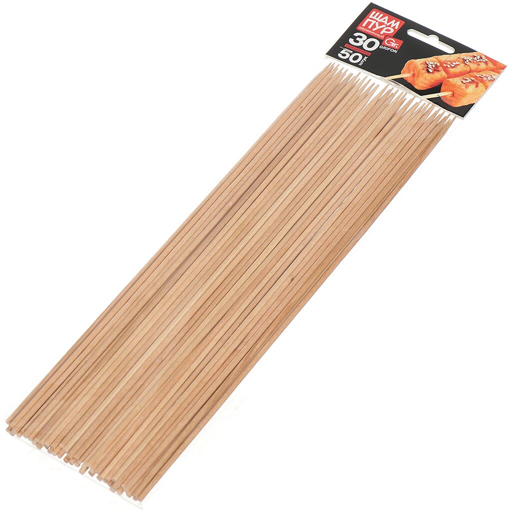 Шампур GRIFON деревянный 50шт. 30см