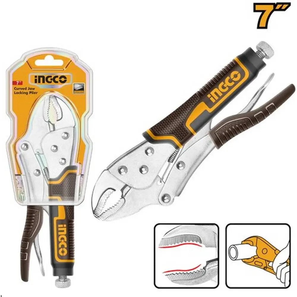 Клещи зажимные 180мм INGCO HCJLW0207