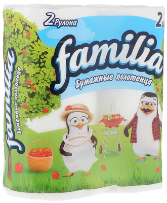 Полотенца бум. FAMILIA двухсл. 2 рулона (80листов)