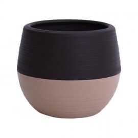 Кашпо для цветов "Дуэт" комбинированный кофе с молоком шоколадный 1.5 л