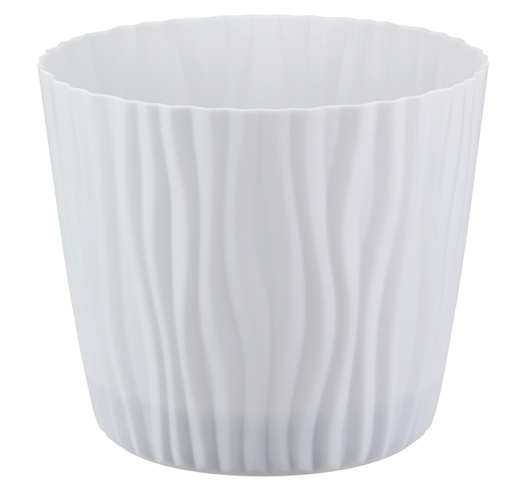 Кашпо ВОЛНА D160мм 2л с вкладышем Белый М3188