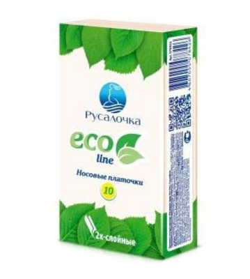 Платочки бумажные РУСАЛОЧКА Eco Line уп.10