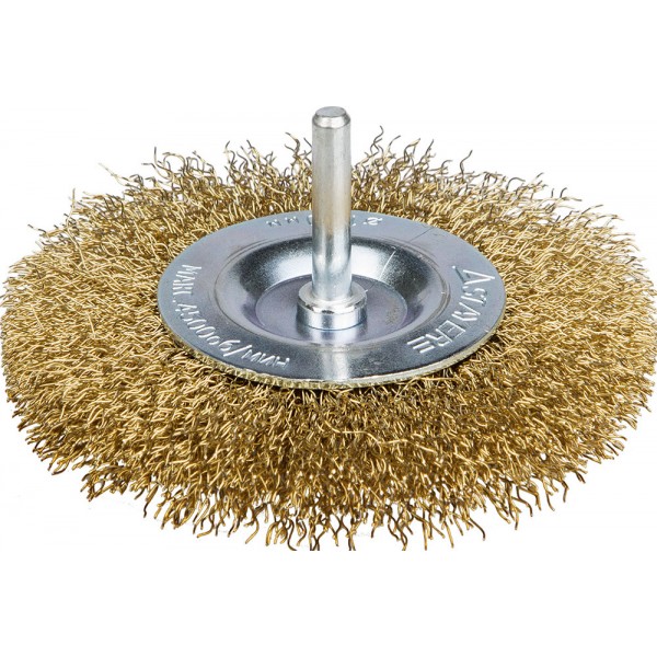 Щетка STAYER "Master" дисковая для дрели 75 мм, витая латунированная стальная проволока 0,3 мм