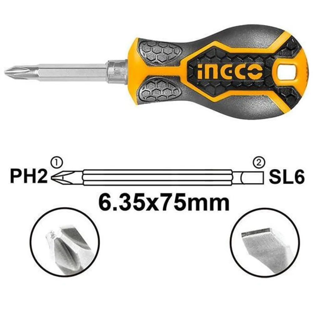 Отвертка РН0* 75мм INGCO HSDPH0075