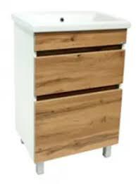 Тумба+ум-к РИНО 60 (под ум-к СОМО 60) фасад БЕТОН стенки белые