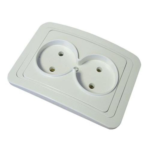 Розетка Валери 16А 220В с/у белый двухмест. б/з