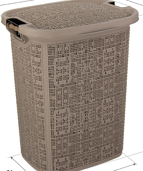 Корзина 30л д/белья БЯЗЬ Французский серый М2622