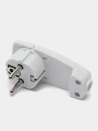 Вилка угловая плоская с кольцом, с заземлением, 250В,16А, IP20, белая, PPG16-45-202 STEKKER