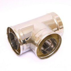 Тройник-сэндвич 90гр ф.230*150 цинк 0,5мм/нерж.0,5