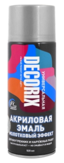 Эмаль DECORIX молотковый эффект серебро 520 мл