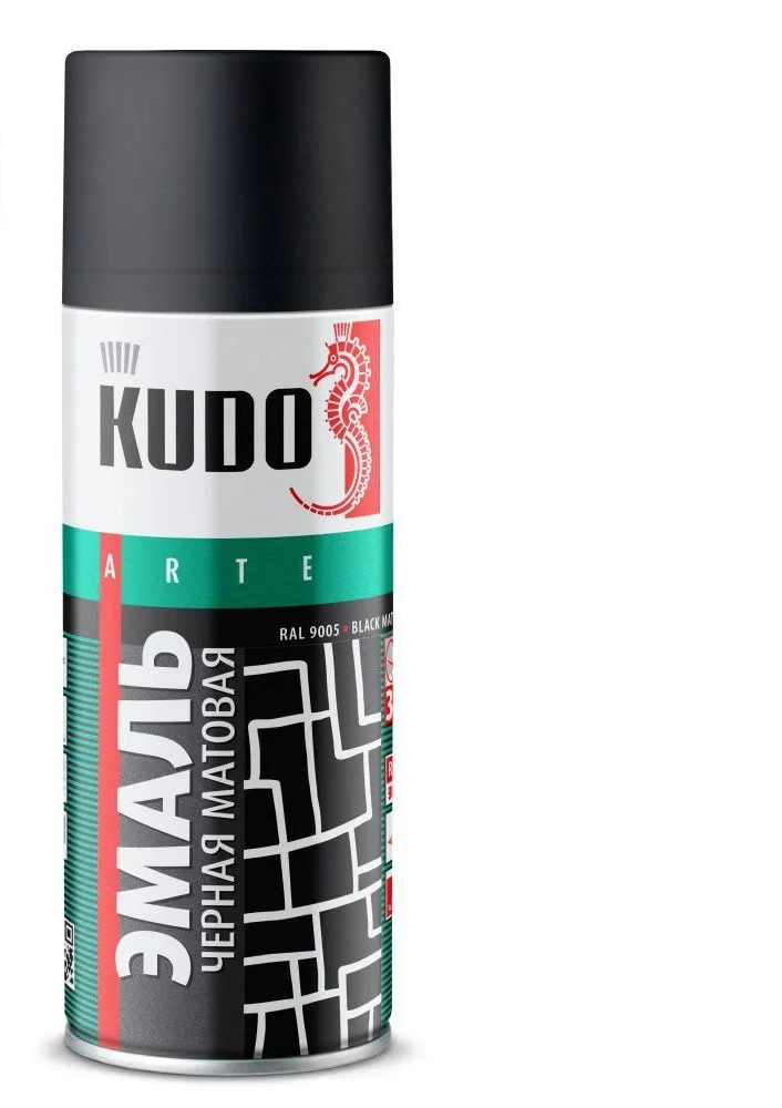 Эмаль KUDO KU-1102 алкид. матовая  аэроз. черная 520мл