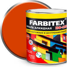 Эмаль ПФ-115 FARBITEX 1,8кг оранжевая
