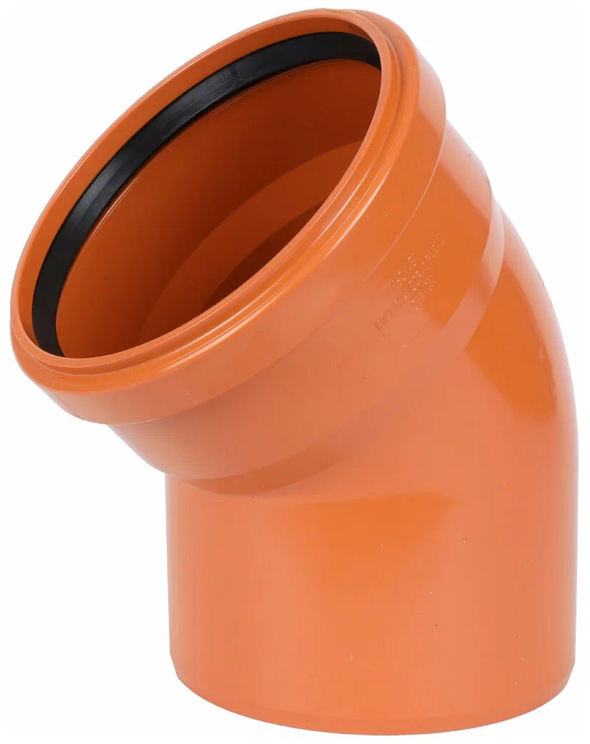 Отвод ДИГОР ПП для наружной канализации 
  45° терракотовый  110мм