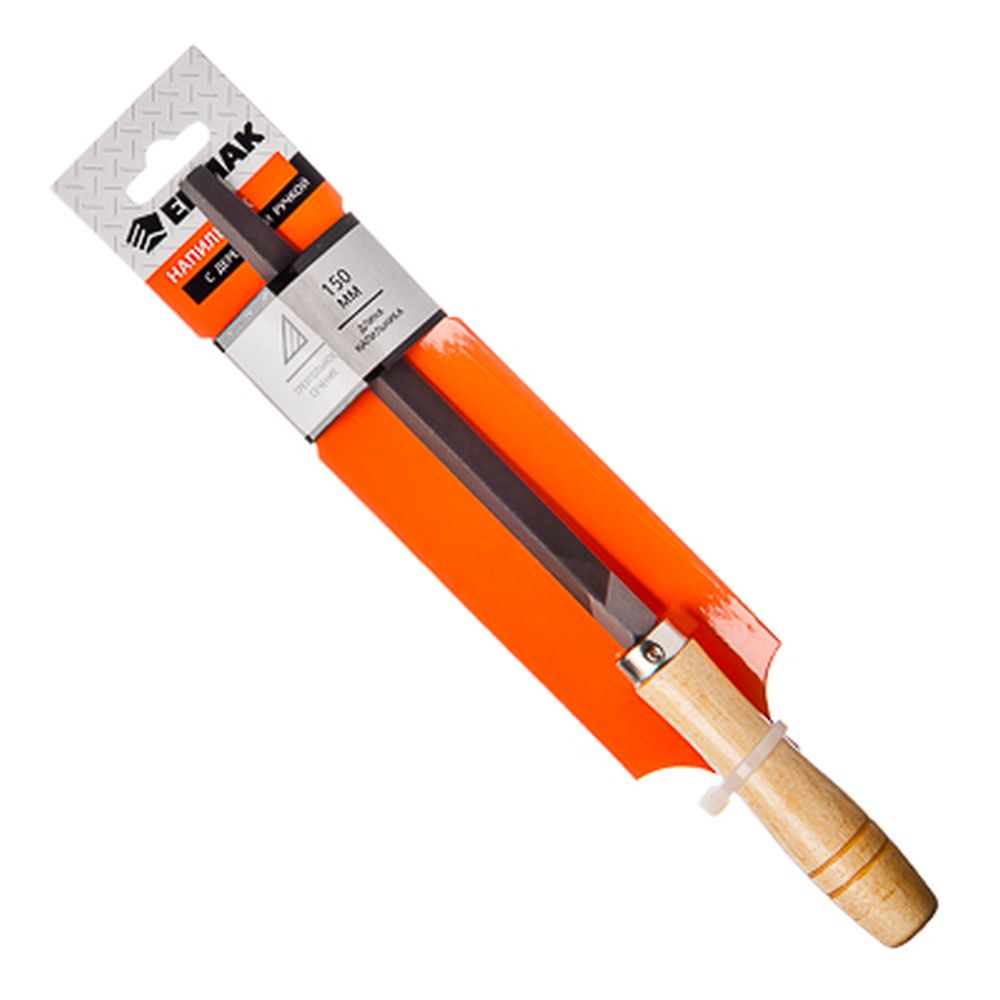 Напильник ЕРМАК с деревянной ручкой трехгранный 150 мм