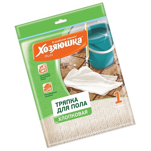 Тряпка ХОЗЯЮШКА МИЛА хлопковая д/пола 80х100см