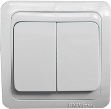 Выключатель UNIVERSAL "Валери" 10А 220В с/у двукл. белый