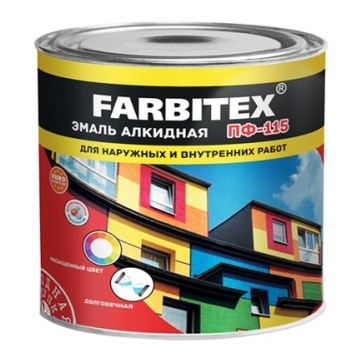 Эмаль FARBITEX ПФ-115 алкидная зеленая 2.7 кг