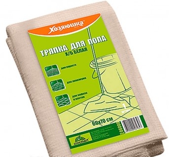 Тряпка ХОЗЯЮШКА МИЛА для пола х/б 60х70 см белая