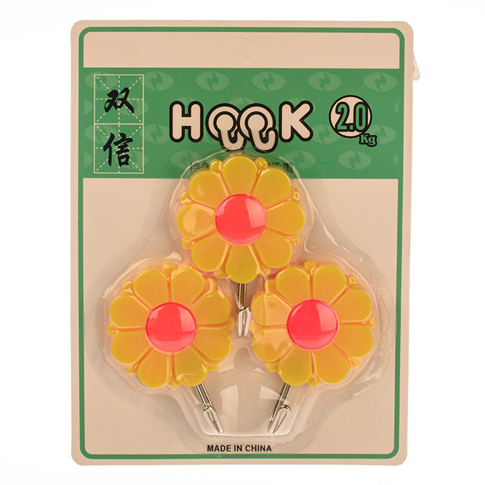 Крючки д/полотенец 0251 3шт на липе цветы