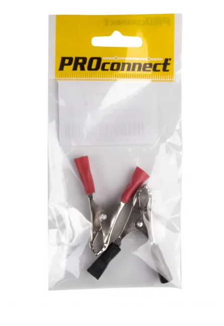 Зажим  "Rexant Крокодил" 10 A 50 мм черный/красный 2 шт. 16-0012-9