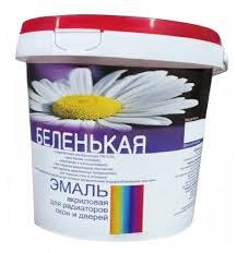 Эмаль д/рад, Беленькая 0,8кг д/окон и дверей акрил