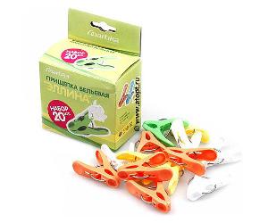 Прищепка бельевая "Эллина" пластиковая в наборе 20 шт