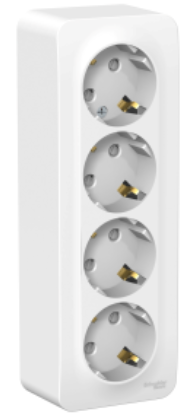 Розетка "Blanca" 16А 250В о/у белый четырехместная с/з