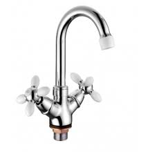 Смеситель 4582AG для кухни (утка) (белый)