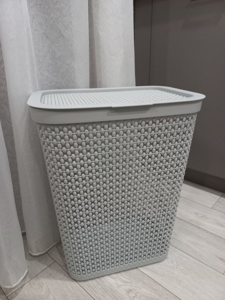 Корзина для белья 35л св-серый