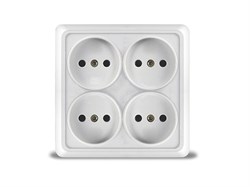 Розетка UNIVERSAL "Олимп" 16А 220В белый четырехместная б/з