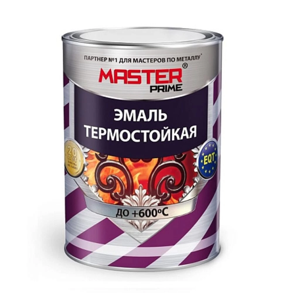 Эмаль MASTER PRIME термостойкая СЕРЕБРИСТАЯ 0,8кг (до 600С)