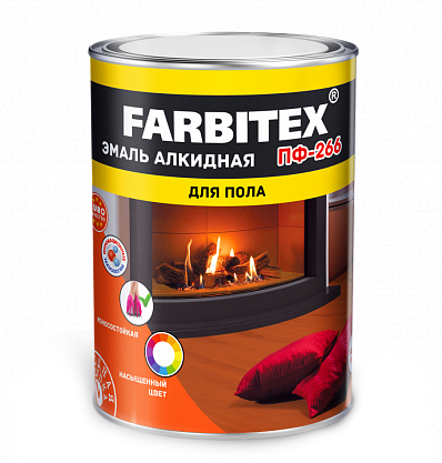 Эмаль FARBITEX ПФ-266 1,8кг золотистая