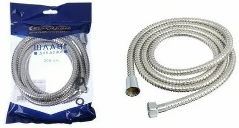 Шланг для душа POTATO P42-20 хром 1/2" матовый 200см