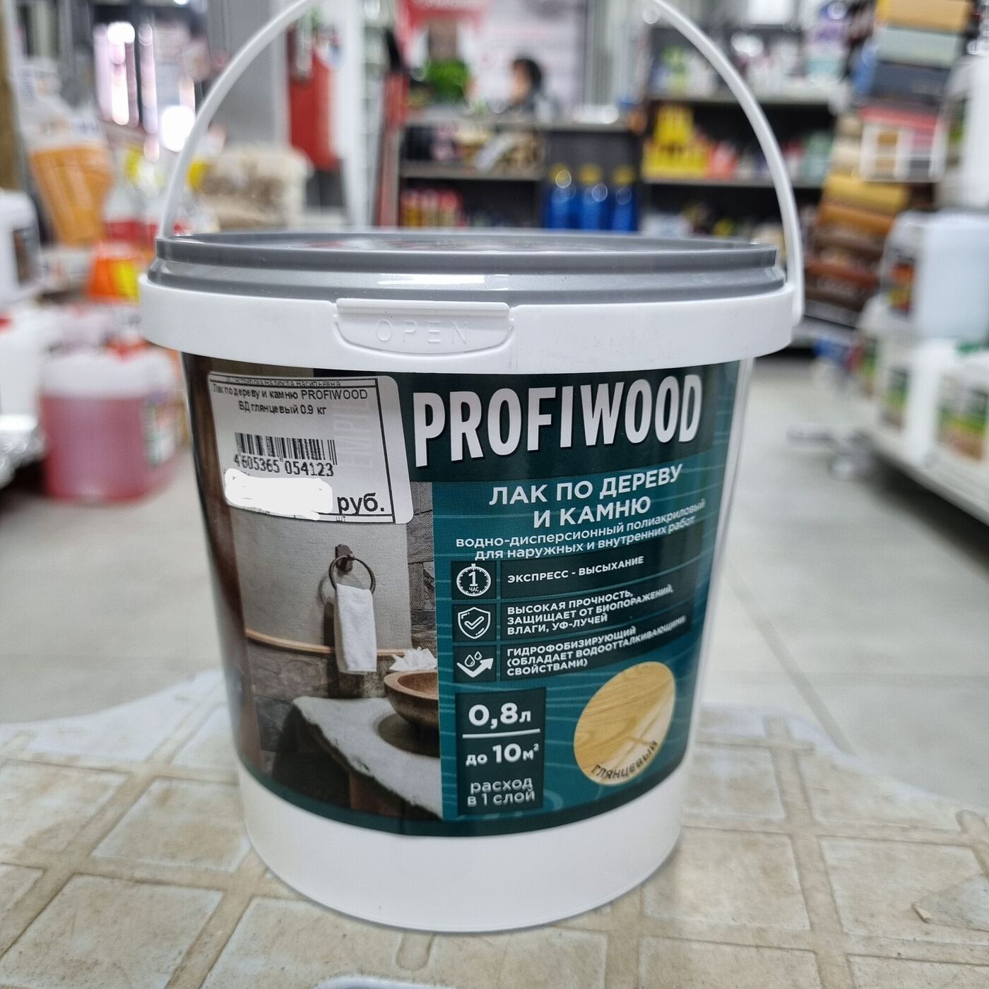 Лак ВД дерево/камни Эмпилс Profiwood глянц. 0,9 кг