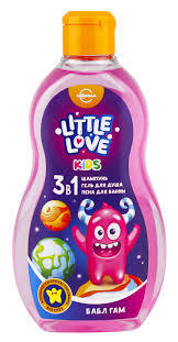 Шампунь+гель д/душа+пена д/ванны Little love 400мл Бабл гам