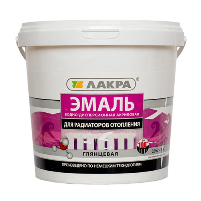 Эмаль д/радиат. ЛАКРА глянц. белая 900г