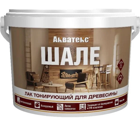 Лак Акватекс ШАЛЕ тонирующий 2,5 кг дуб