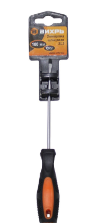Отвертка ВИХРЬ шлицевая SL3 100 мм