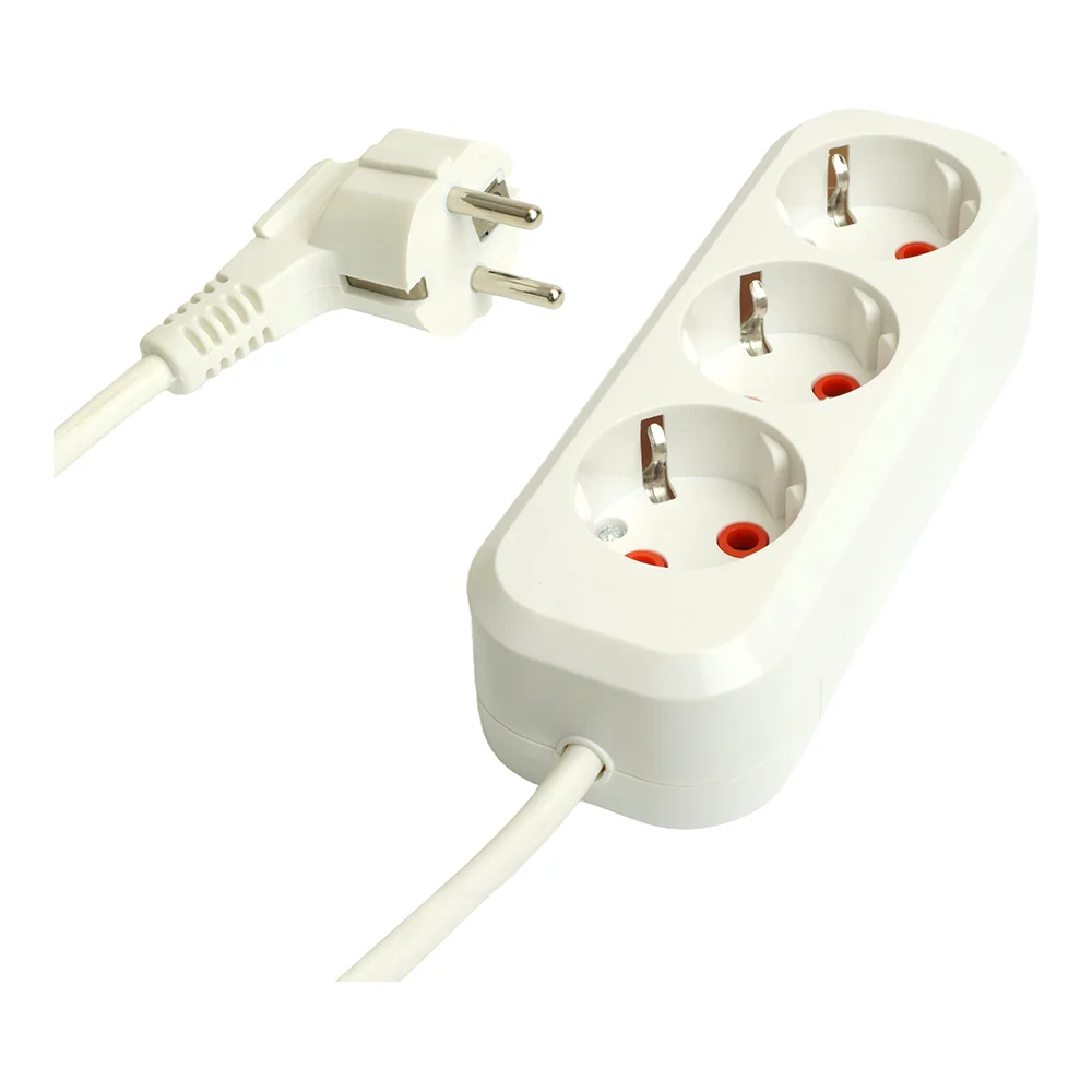 Удлинитель 3-х мест. с/з 5м Home белый