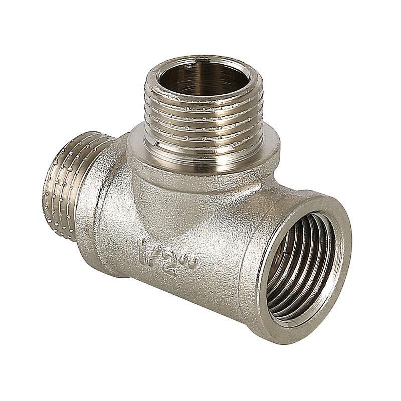 Тройник Valtec с двумя переходами НР 1/2 (г/ш/ш) никель VТг.133.N.0004