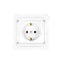 Розетка UNIVERSAL "Валери" 16А 220В с/у белый одноместная с заземлением